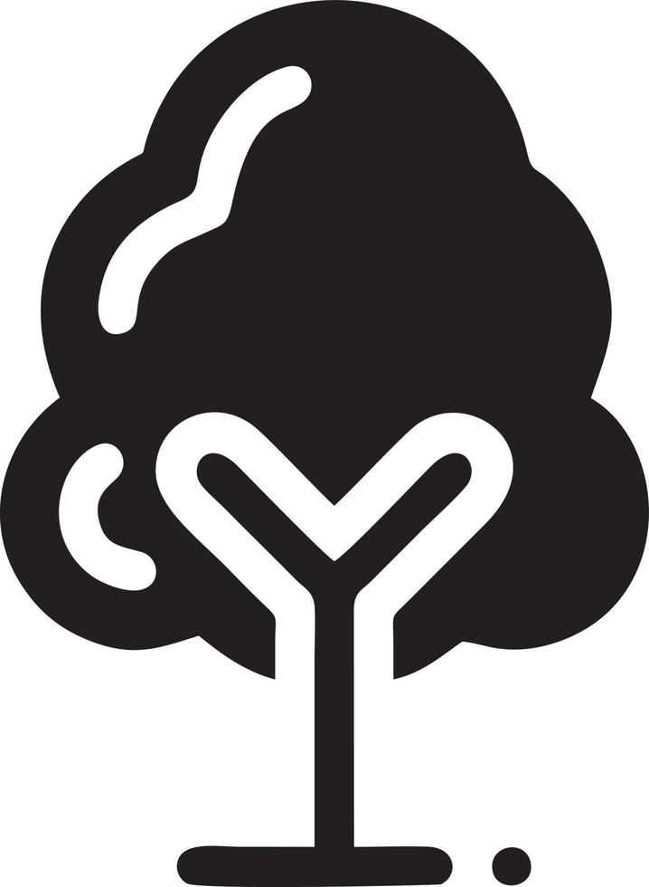 Baum Symbol Symbol Bild Vektor, Illustration von das Baum Botanik im schwarz Bild vektor