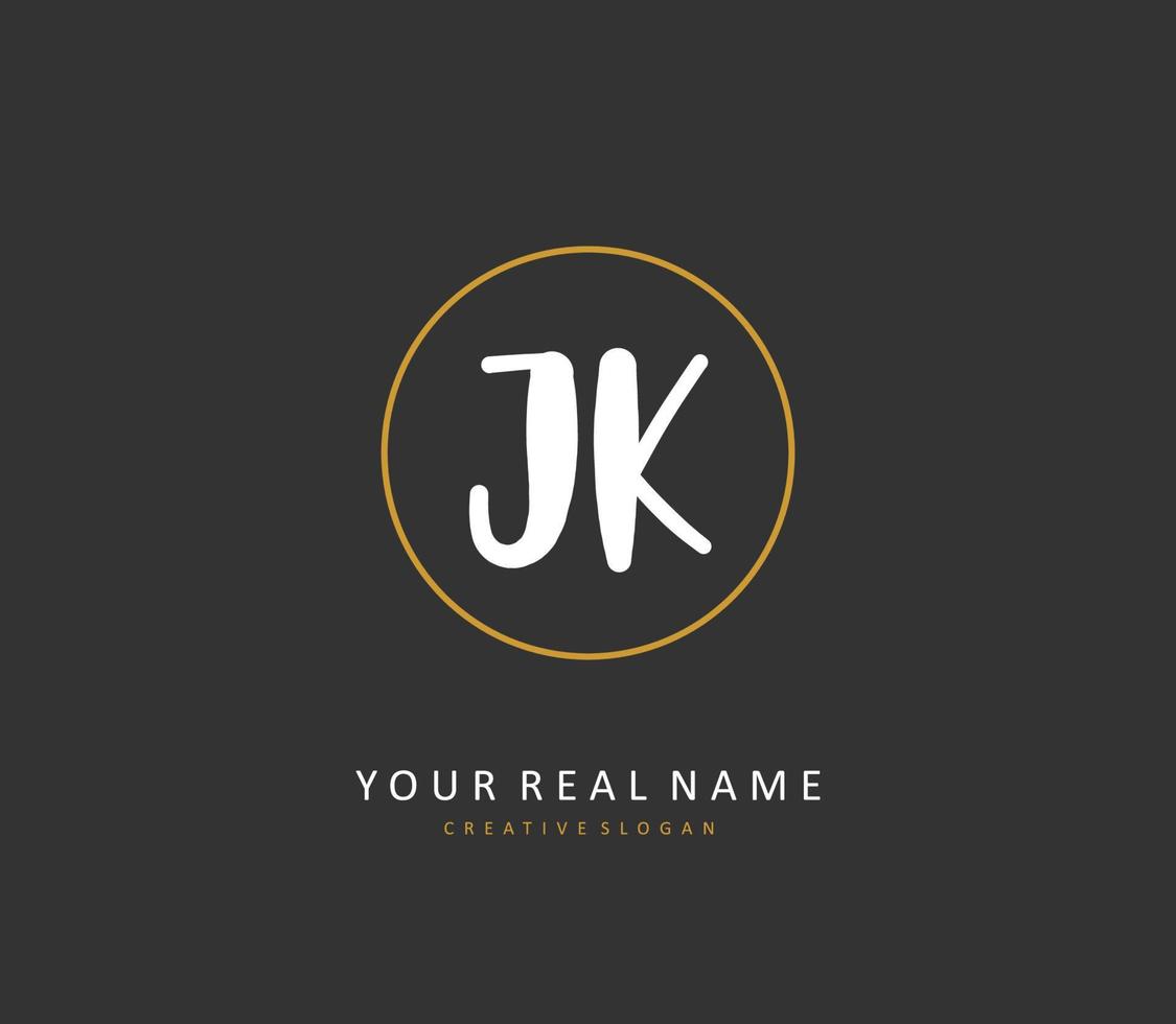 j k jk Initiale Brief Handschrift und Unterschrift Logo. ein Konzept Handschrift Initiale Logo mit Vorlage Element. vektor