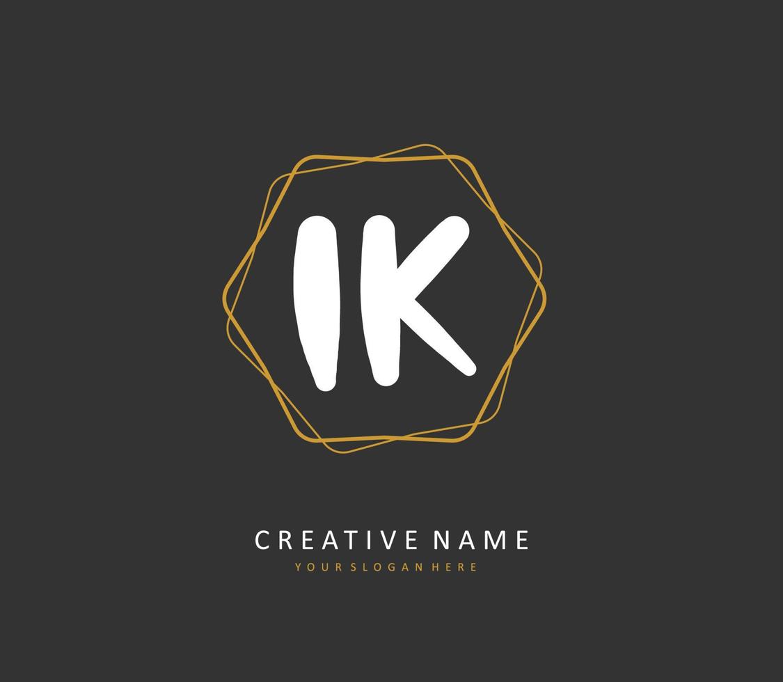 ich k ich k Initiale Brief Handschrift und Unterschrift Logo. ein Konzept Handschrift Initiale Logo mit Vorlage Element. vektor