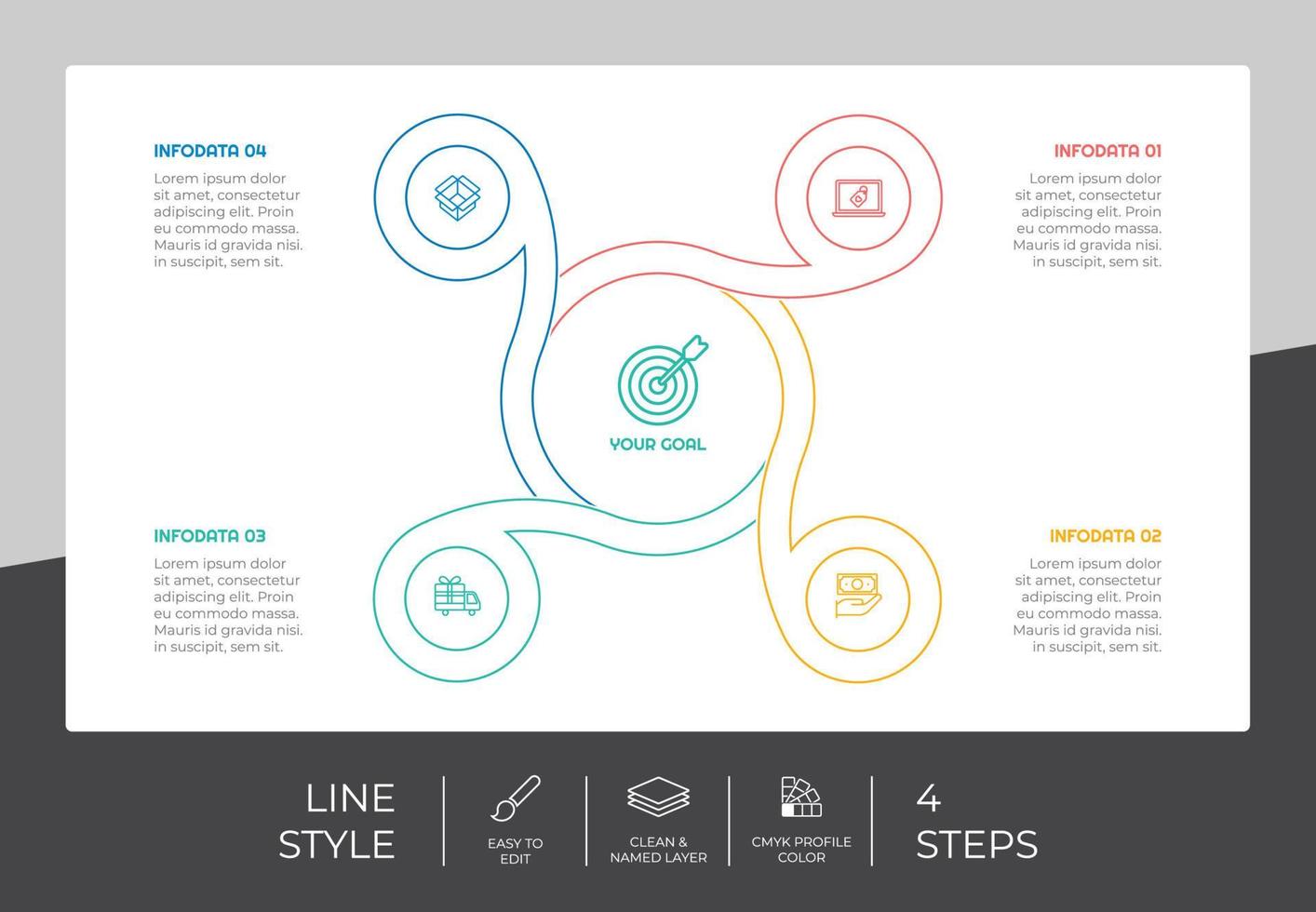 pil steg infographic vektor design med 6 steg färgrik stil för presentation syfte.linje steg infographic kan vara Begagnade för företag och marknadsföring