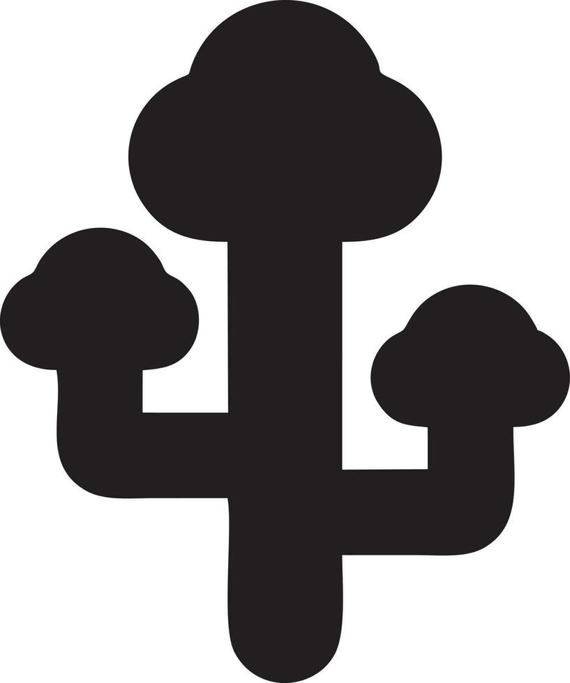 Baum Symbol Symbol Bild Vektor, Illustration von das Baum Botanik im schwarz Bild vektor