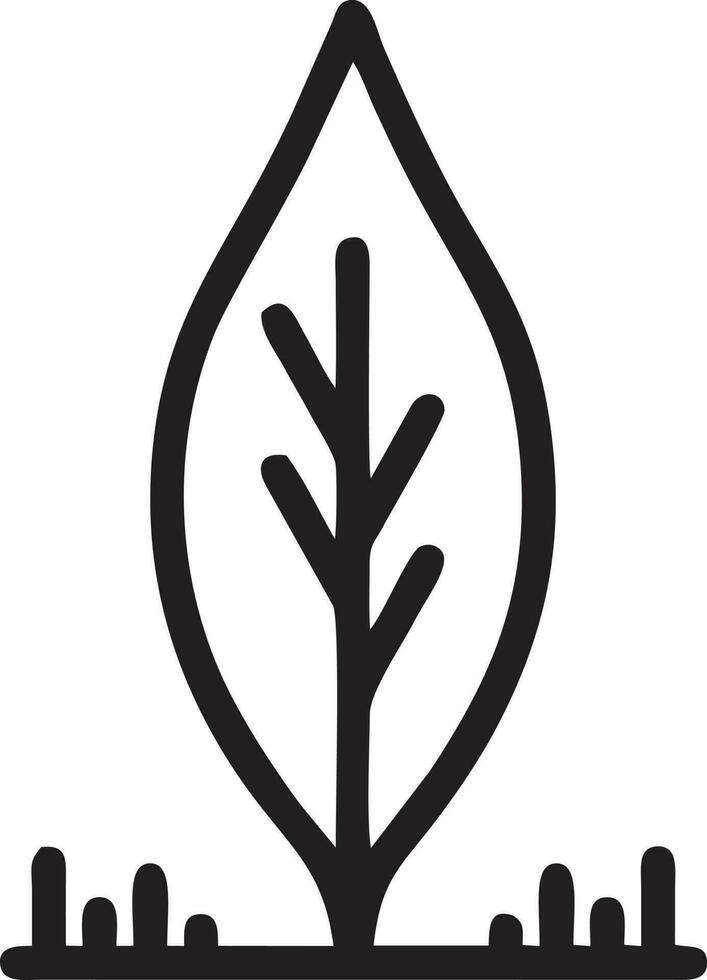 Baum Symbol Symbol Bild Vektor, Illustration von das Baum Botanik im schwarz Bild vektor