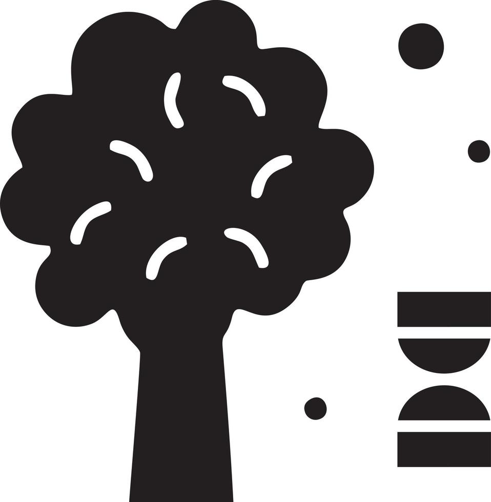 Baum Symbol Symbol Bild Vektor, Illustration von das Baum Botanik im schwarz Bild vektor