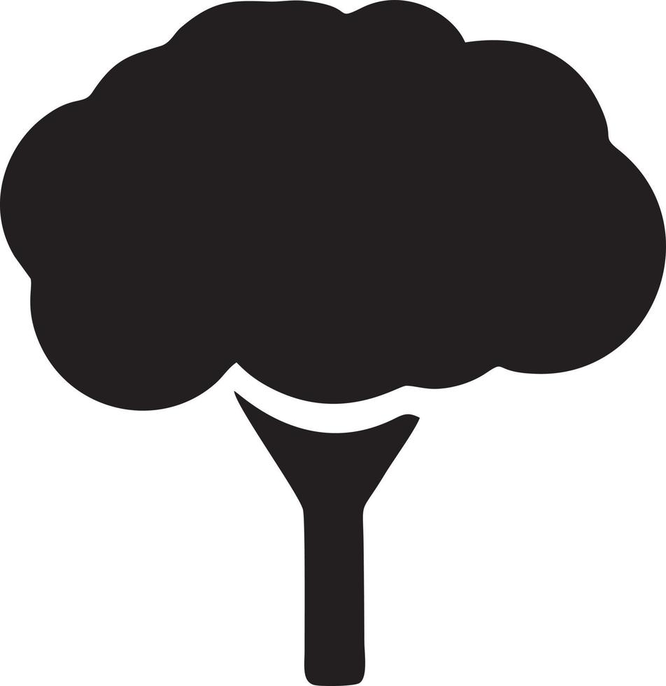 Baum Symbol Symbol Bild Vektor, Illustration von das Baum Botanik im schwarz Bild vektor