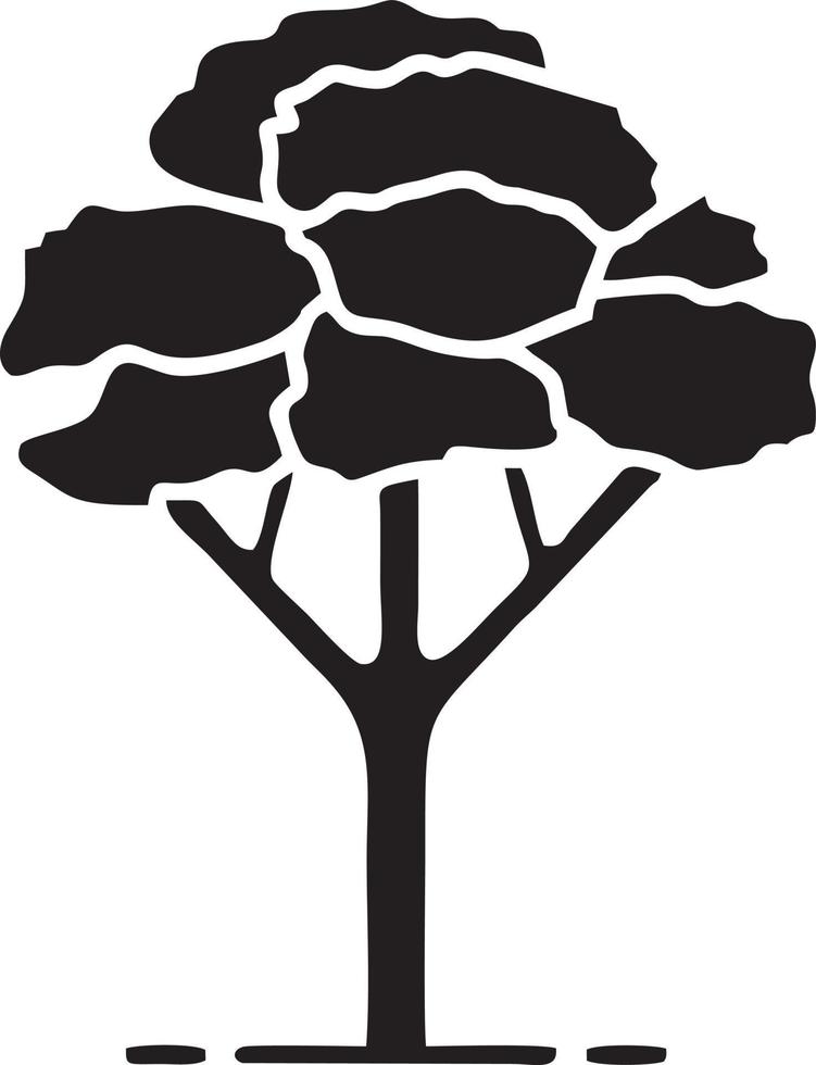 Baum Symbol Symbol Bild Vektor, Illustration von das Baum Botanik im schwarz Bild vektor