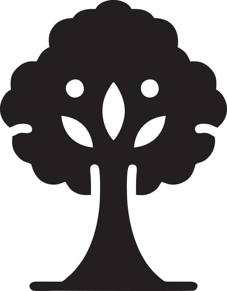 Baum Symbol Symbol Bild Vektor, Illustration von das Baum Botanik im schwarz Bild vektor