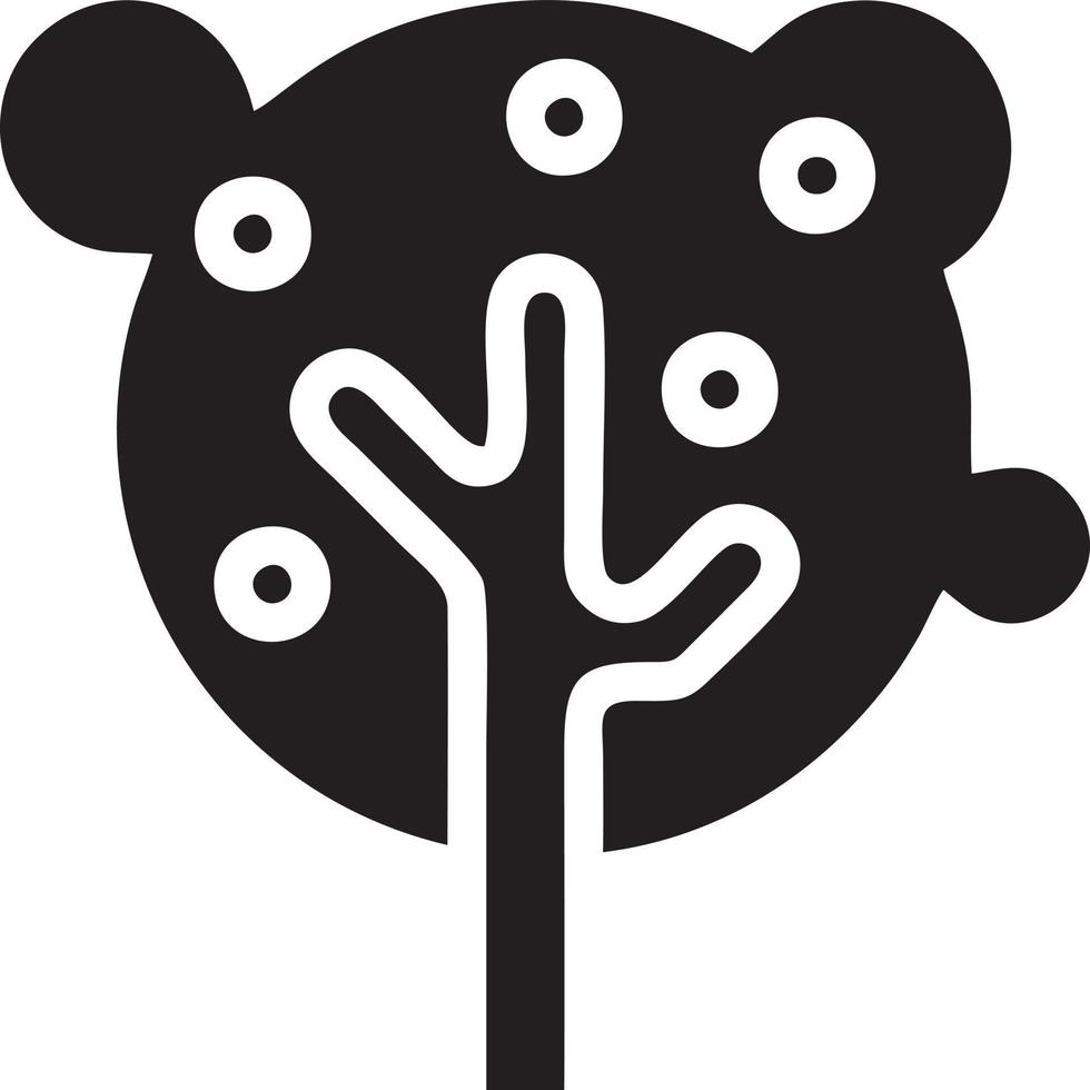 Baum Symbol Symbol Bild Vektor, Illustration von das Baum Botanik im schwarz Bild vektor