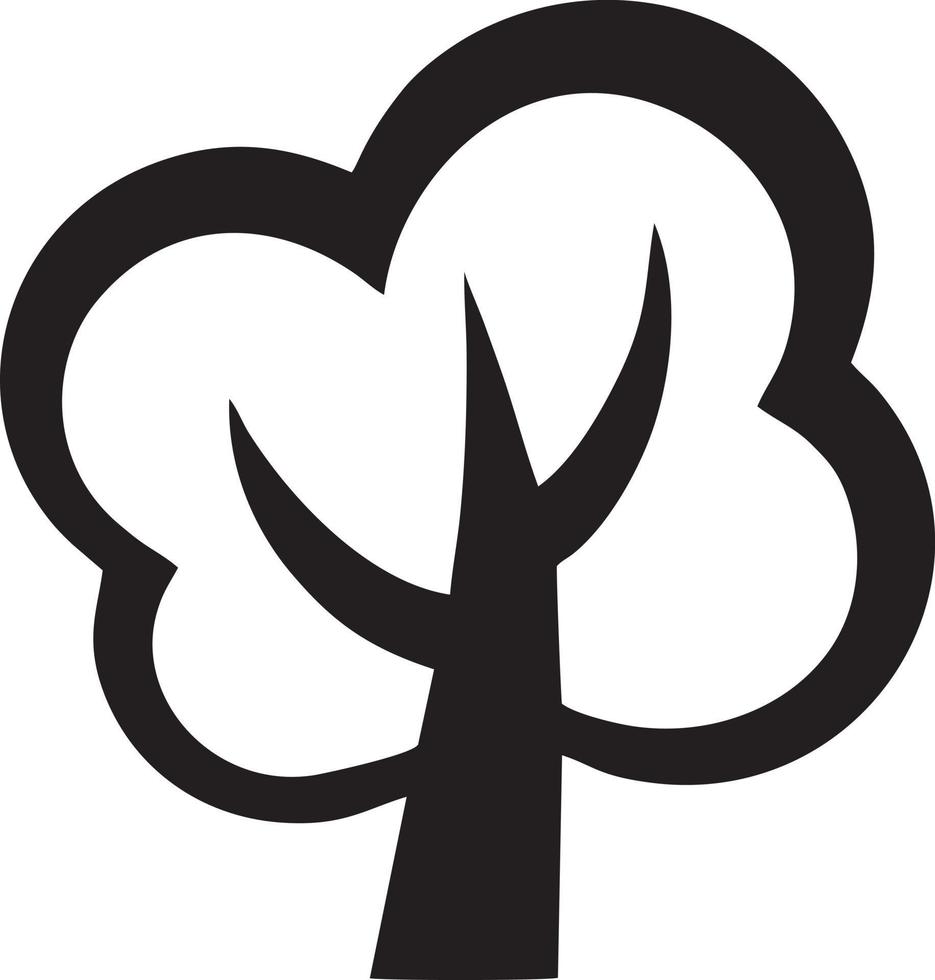 Baum Symbol Symbol Bild Vektor, Illustration von das Baum Botanik im schwarz Bild vektor