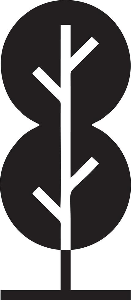 Baum Symbol Symbol Bild Vektor, Illustration von das Baum Botanik im schwarz Bild vektor