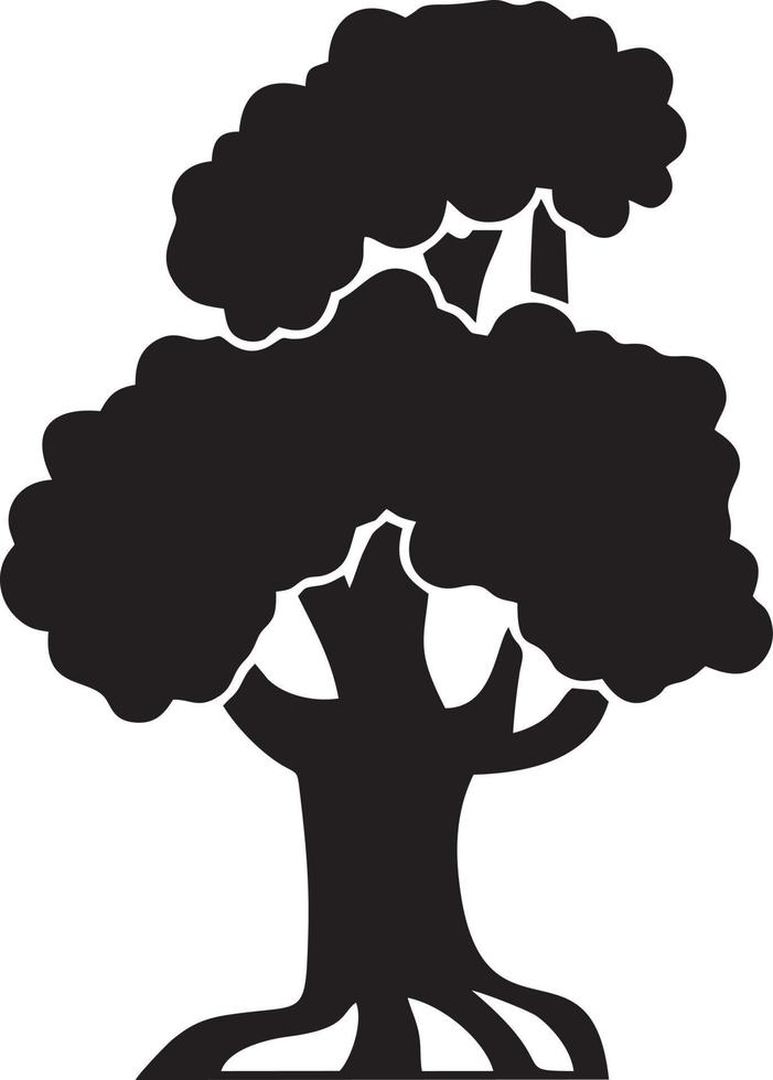 Baum Symbol Symbol Bild Vektor, Illustration von das Baum Botanik im schwarz Bild vektor