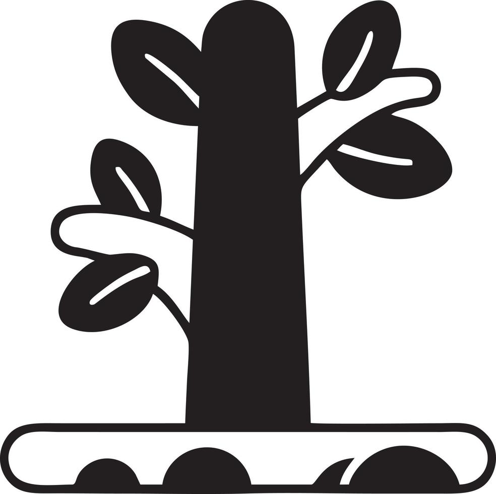 Baum Symbol Symbol Bild Vektor, Illustration von das Baum Botanik im schwarz Bild vektor