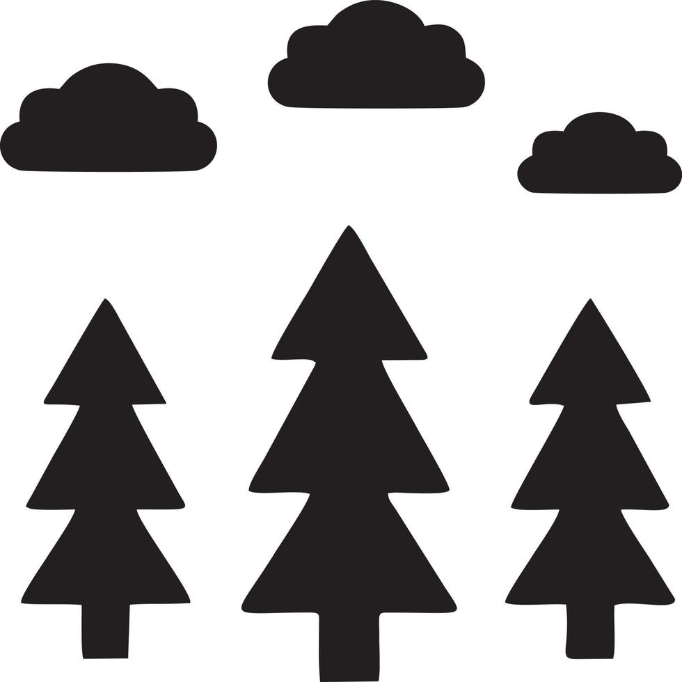 Baum Symbol Symbol Bild Vektor, Illustration von das Baum Botanik im schwarz Bild vektor