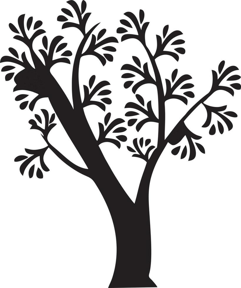 Baum Symbol Symbol Bild Vektor, Illustration von das Baum Botanik im schwarz Bild vektor