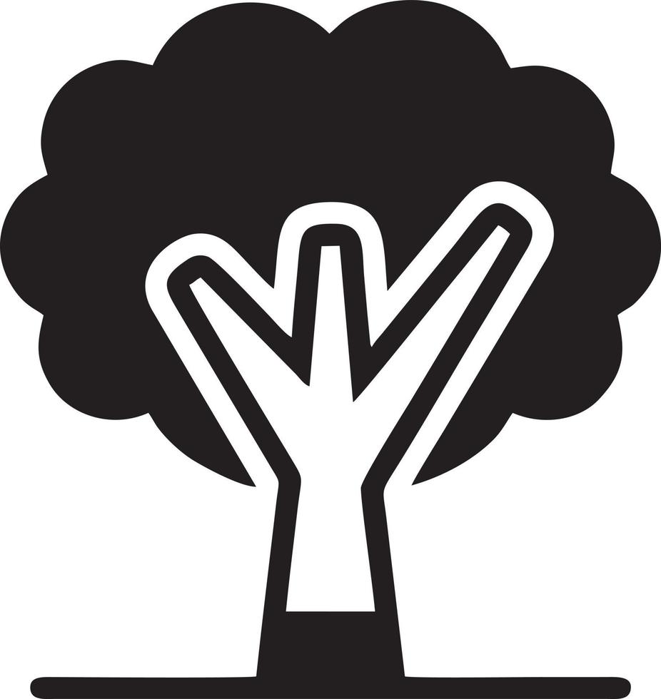 Baum Symbol Symbol Bild Vektor, Illustration von das Baum Botanik im schwarz Bild vektor