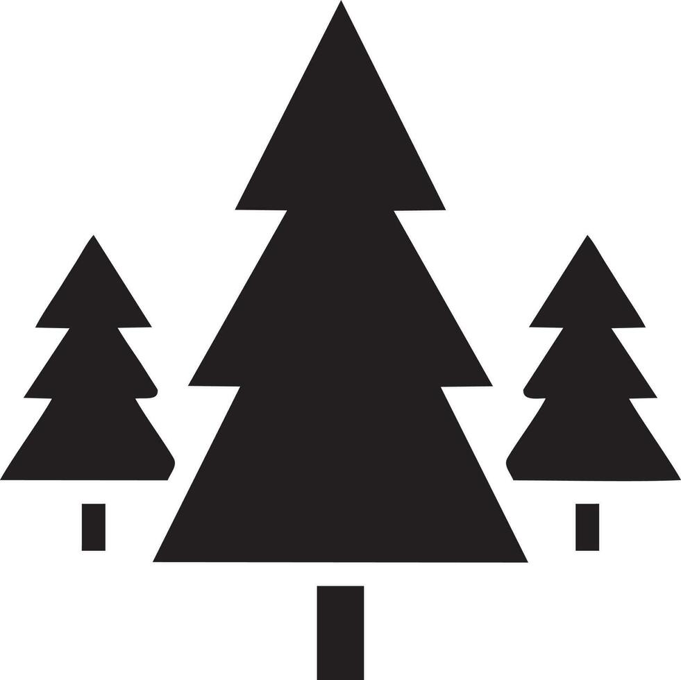 Baum Symbol Symbol Bild Vektor, Illustration von das Baum Botanik im schwarz Bild vektor