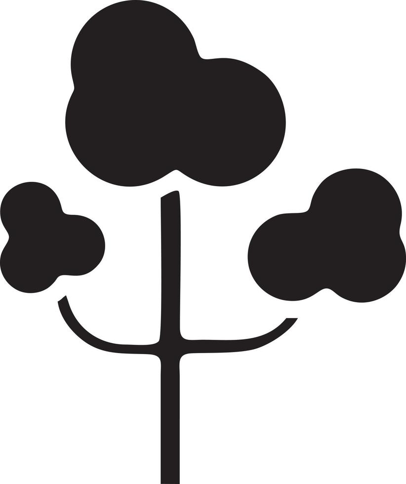 Baum Symbol Symbol Bild Vektor, Illustration von das Baum Botanik im schwarz Bild vektor