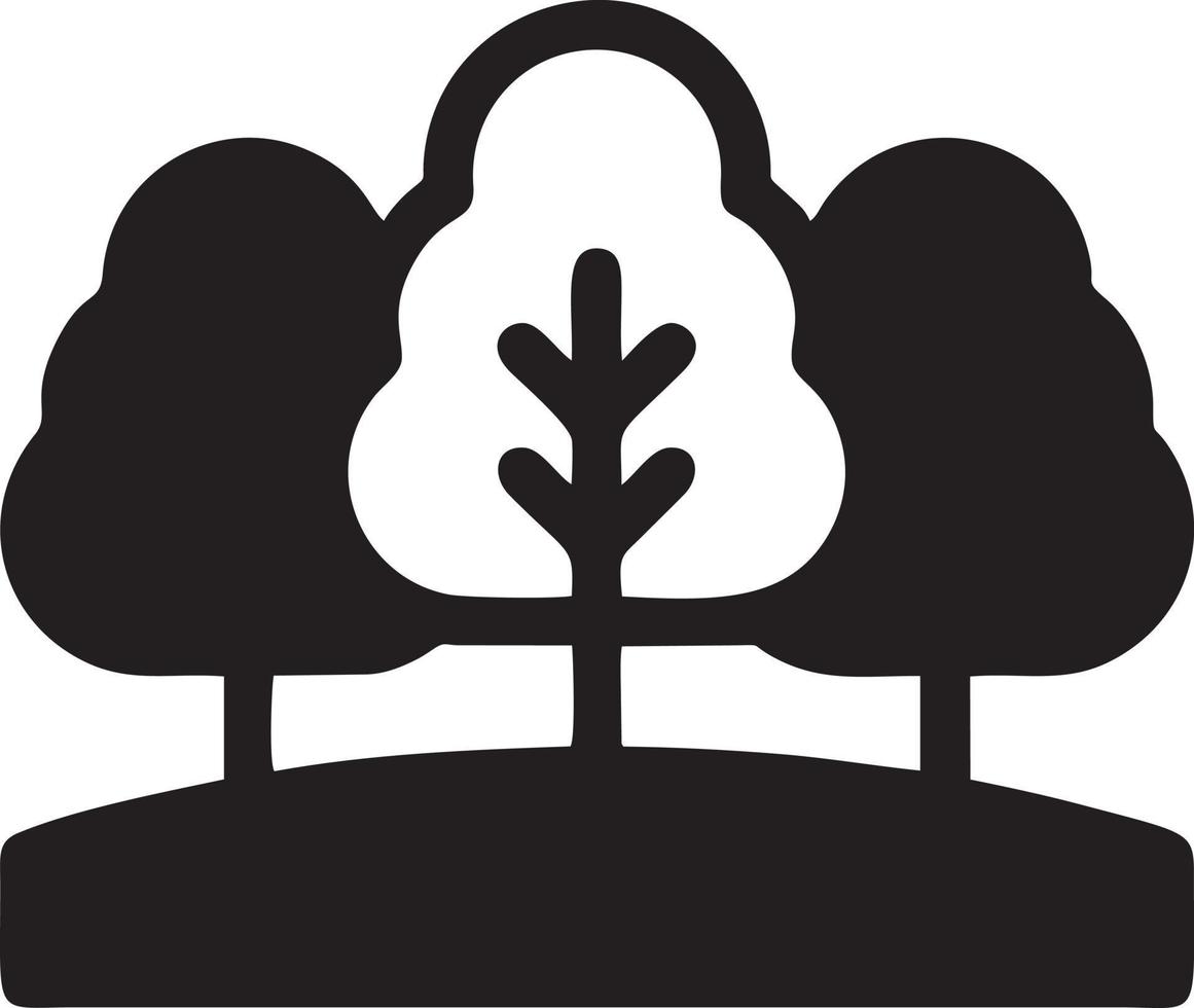 Baum Symbol Symbol Bild Vektor, Illustration von das Baum Botanik im schwarz Bild vektor