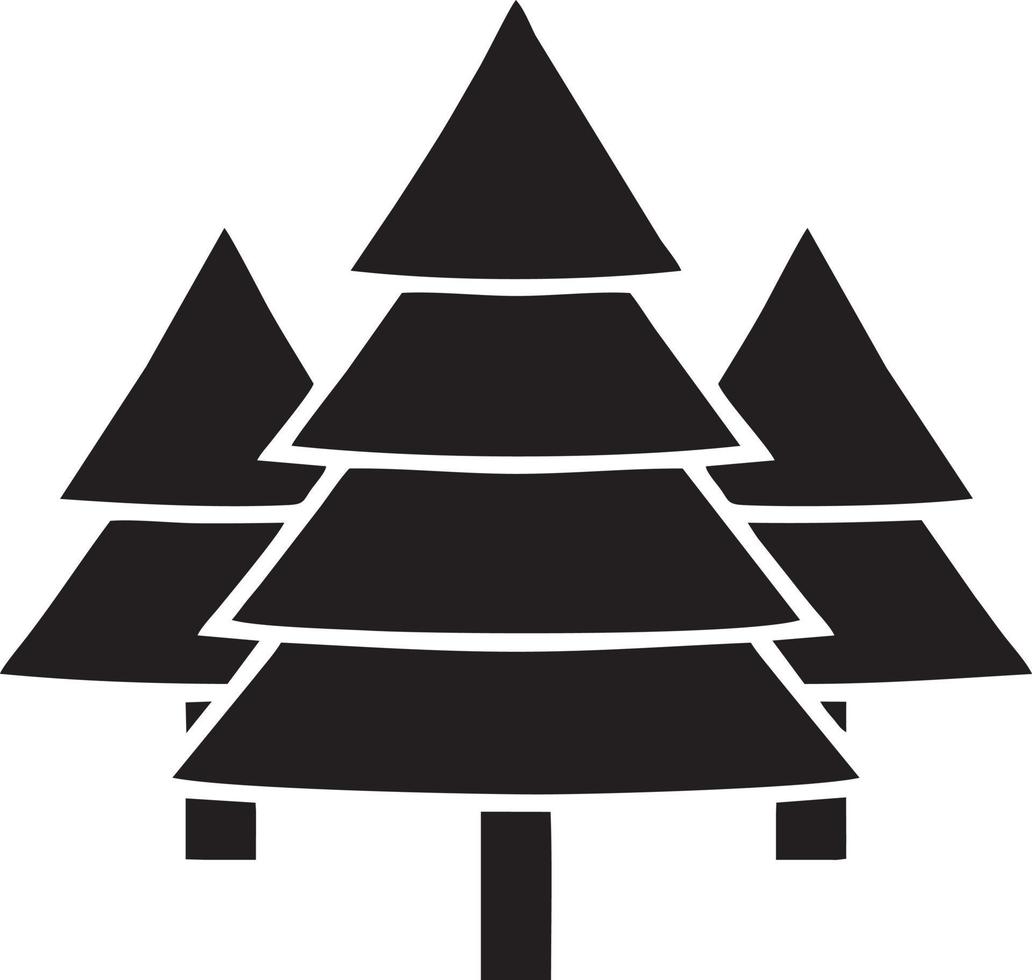 Baum Symbol Symbol Bild Vektor, Illustration von das Baum Botanik im schwarz Bild vektor