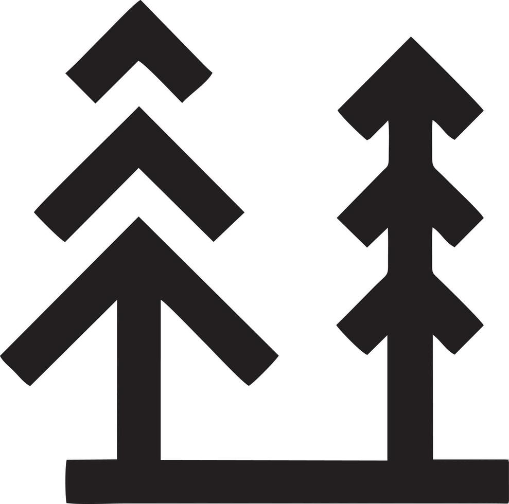 Baum Symbol Symbol Bild Vektor, Illustration von das Baum Botanik im schwarz Bild vektor