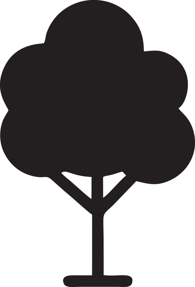 Baum Symbol Symbol Bild Vektor, Illustration von das Baum Botanik im schwarz Bild vektor