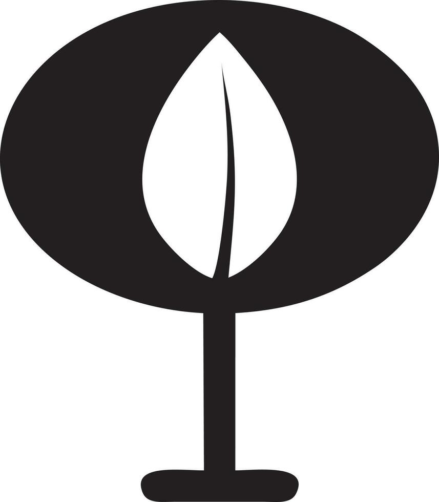 Baum Symbol Symbol Bild Vektor, Illustration von das Baum Botanik im schwarz Bild vektor