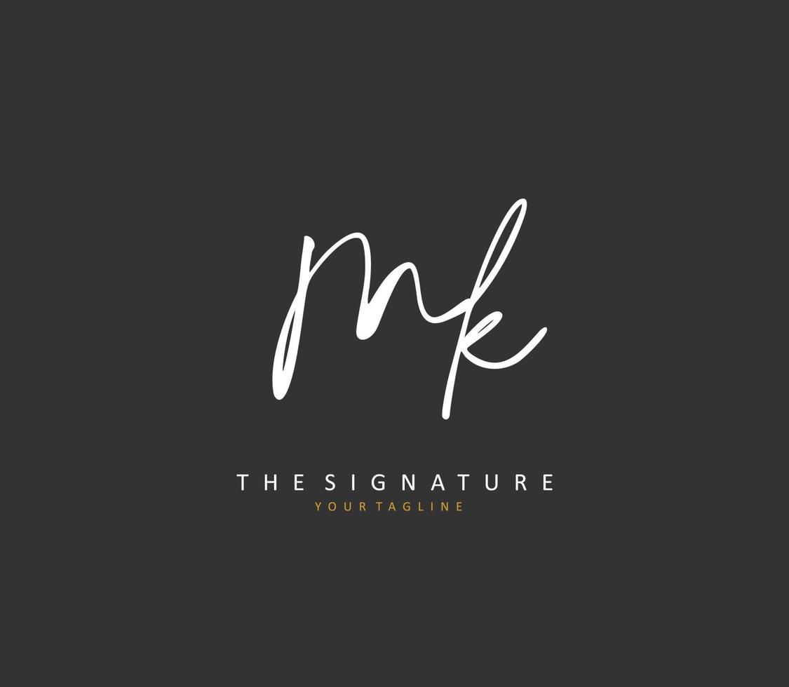 m k mk Initiale Brief Handschrift und Unterschrift Logo. ein Konzept Handschrift Initiale Logo mit Vorlage Element. vektor