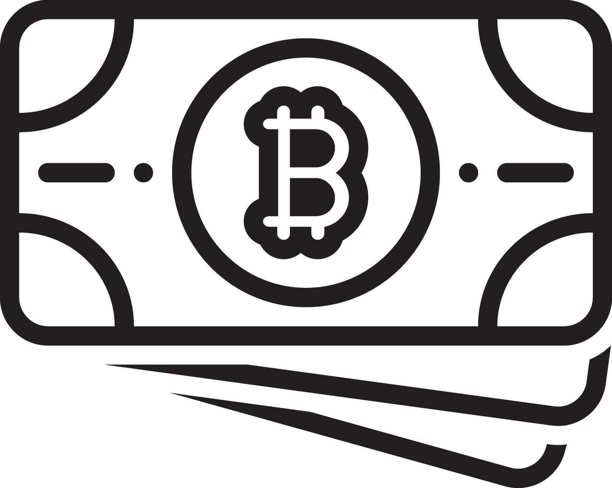 Zeilensymbol für Bitcoin vektor