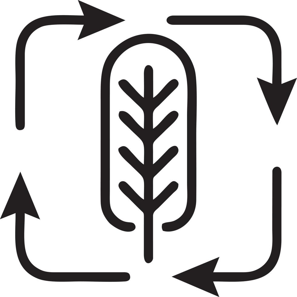 Baum Symbol Symbol Bild Vektor, Illustration von das Baum Botanik im schwarz Bild vektor