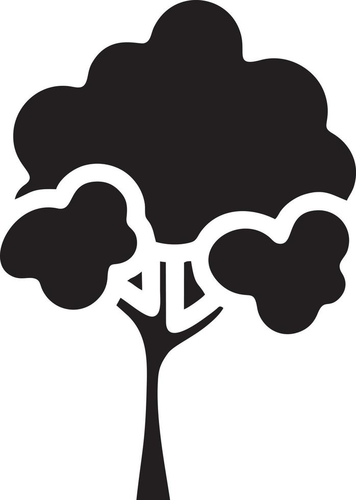 Baum Symbol Symbol Bild Vektor, Illustration von das Baum Botanik im schwarz Bild vektor