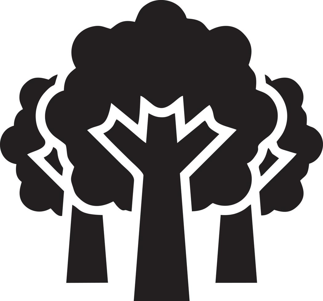 Baum Symbol Symbol Bild Vektor, Illustration von das Baum Botanik im schwarz Bild vektor