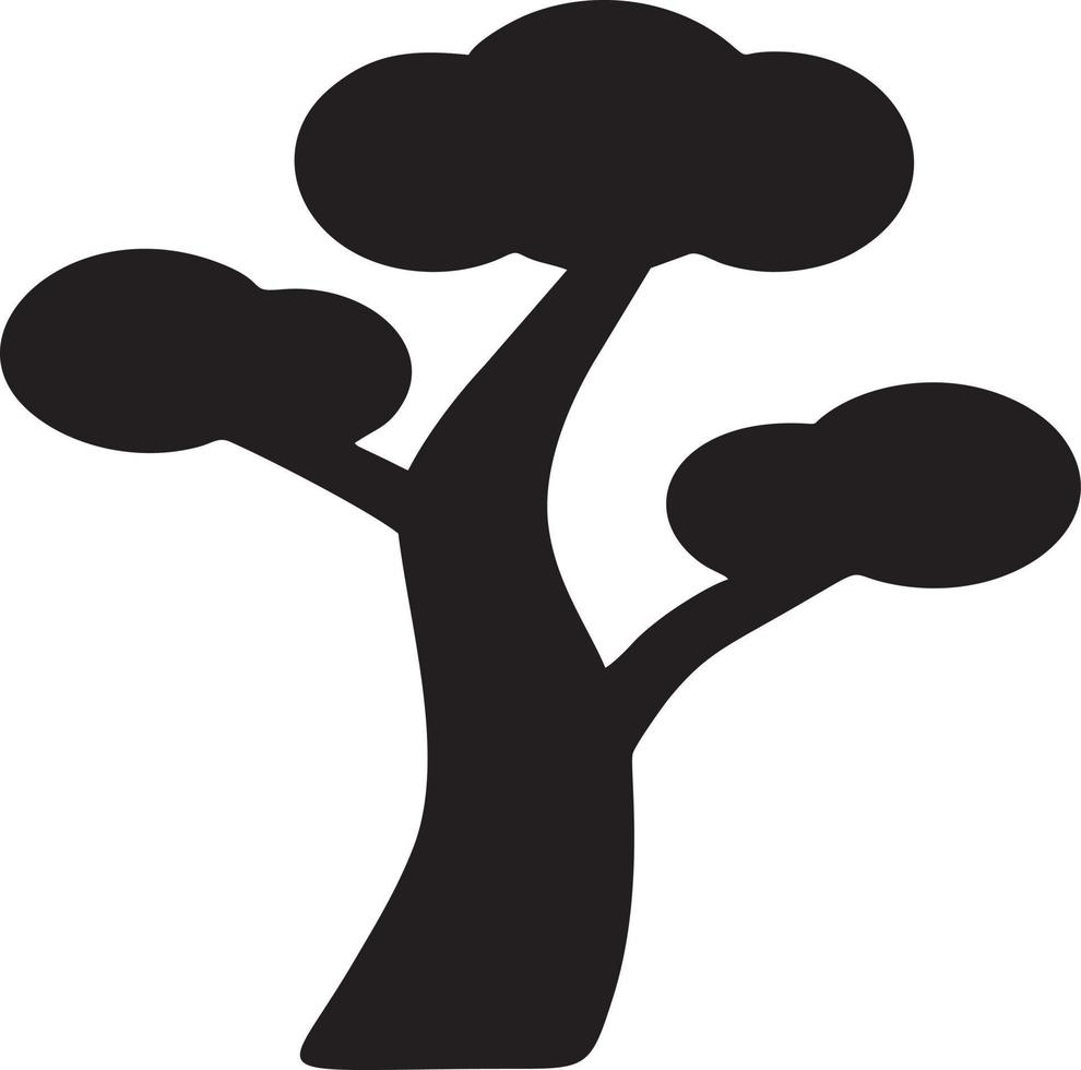 Baum Symbol Symbol Bild Vektor, Illustration von das Baum Botanik im schwarz Bild vektor