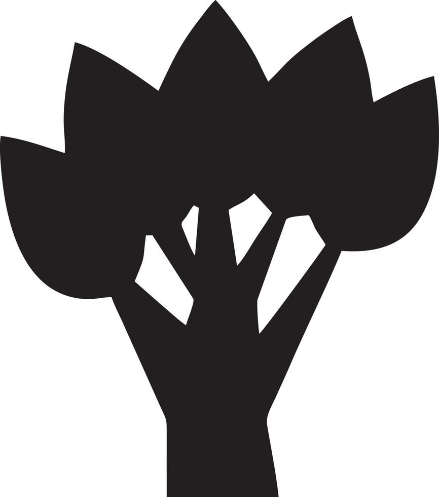 Baum Symbol Symbol Bild Vektor, Illustration von das Baum Botanik im schwarz Bild vektor