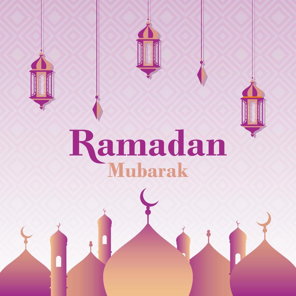 Ramadan Mubarak Hintergrund Vorlage vektor