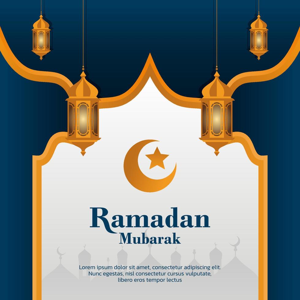 Ramadan Mubarak Hintergrund Vorlage vektor