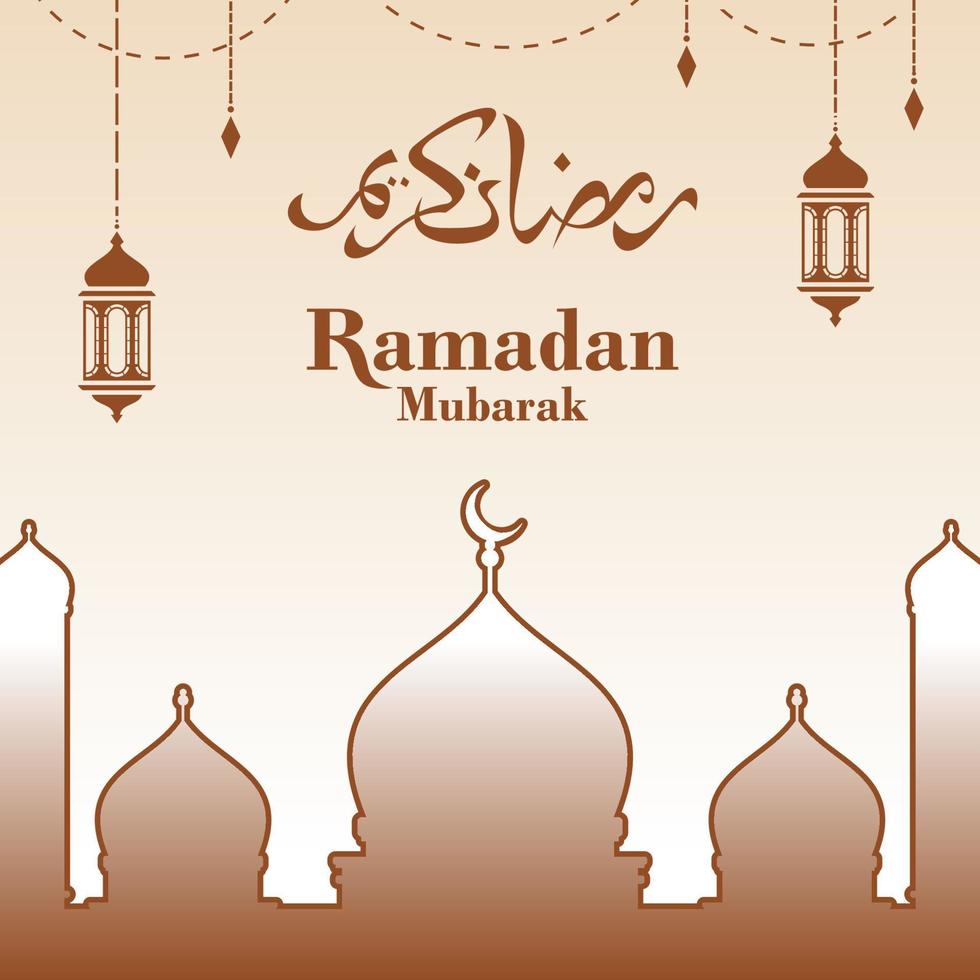 Ramadan Mubarak Hintergrund Vorlage vektor