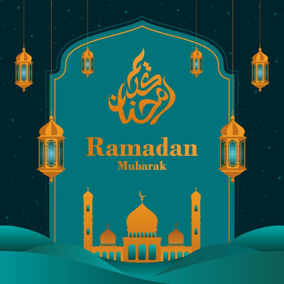 Ramadan Mubarak Hintergrund Vorlage vektor