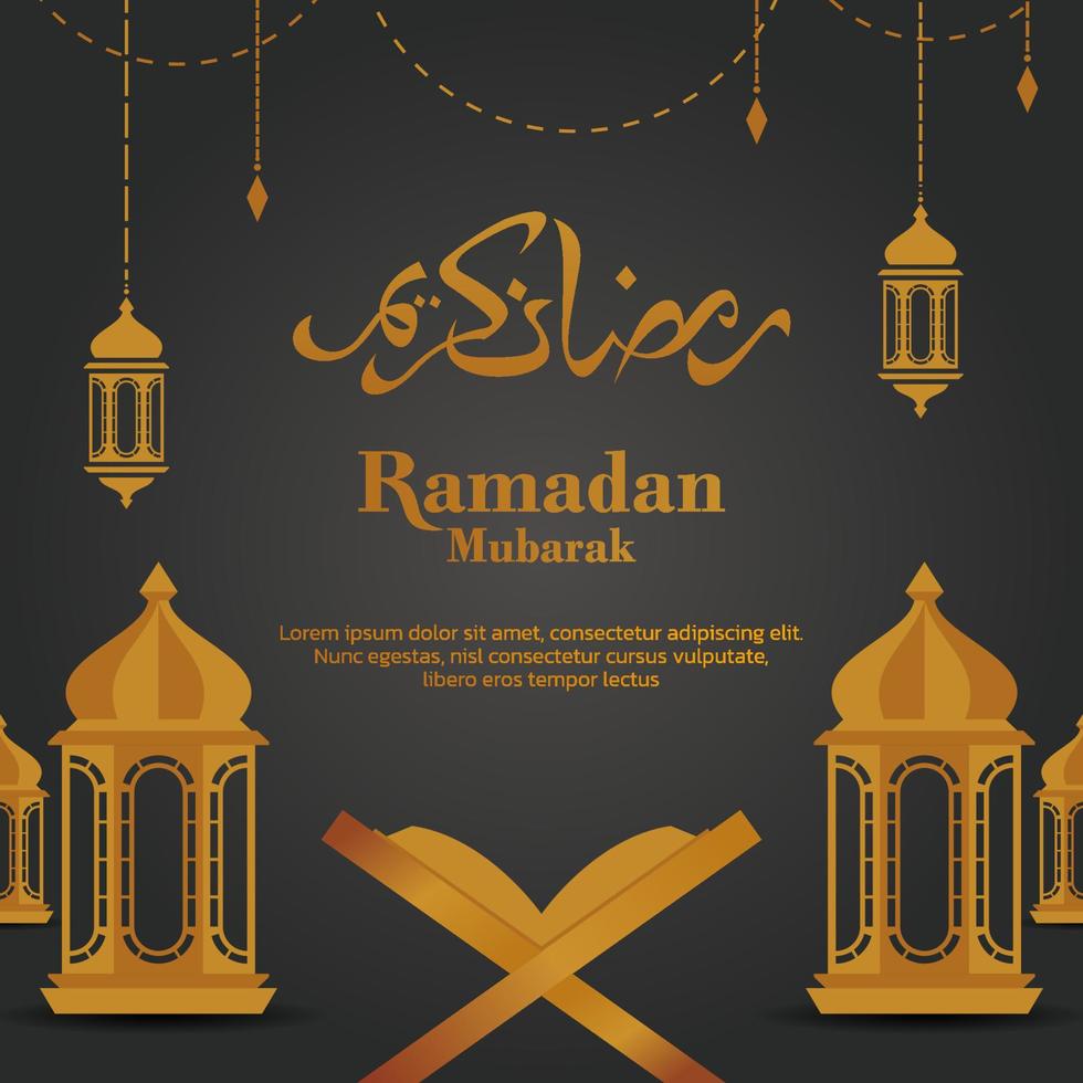 Ramadan Mubarak Hintergrund Vorlage vektor