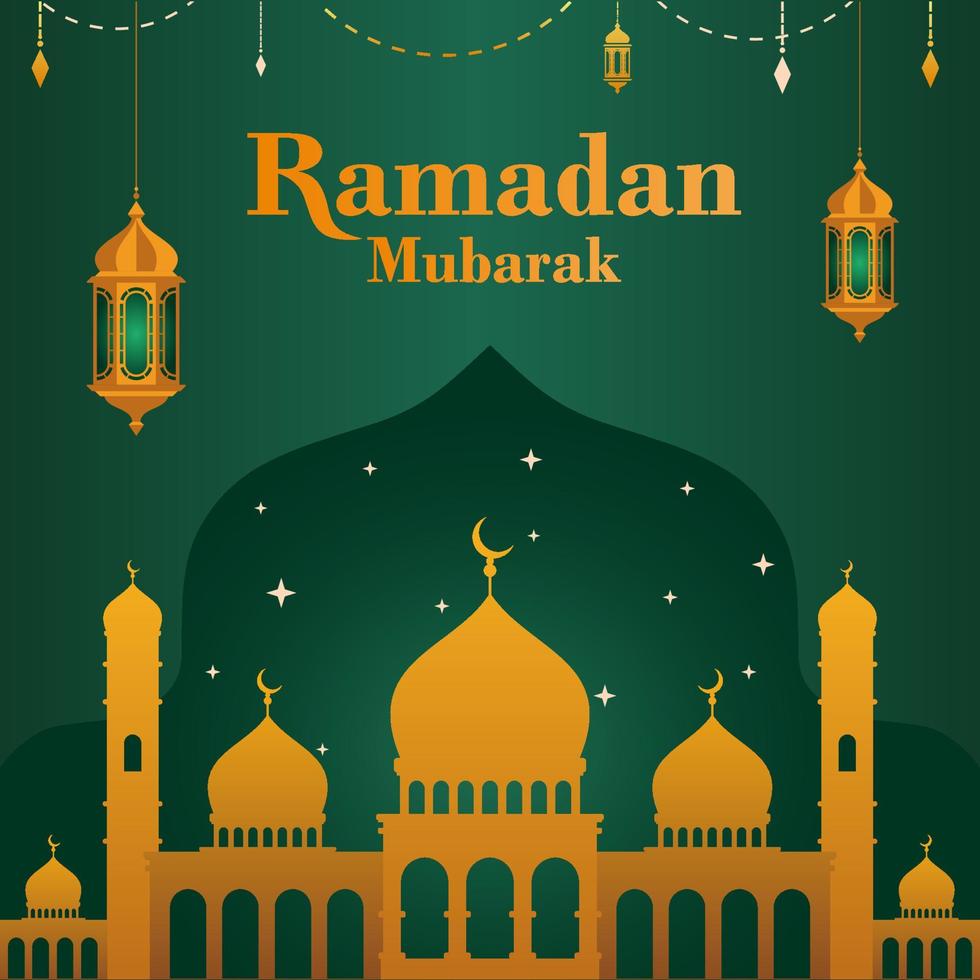 Ramadan Mubarak Hintergrund Vorlage vektor