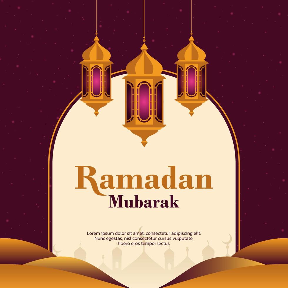 Ramadan Mubarak Hintergrund Vorlage vektor