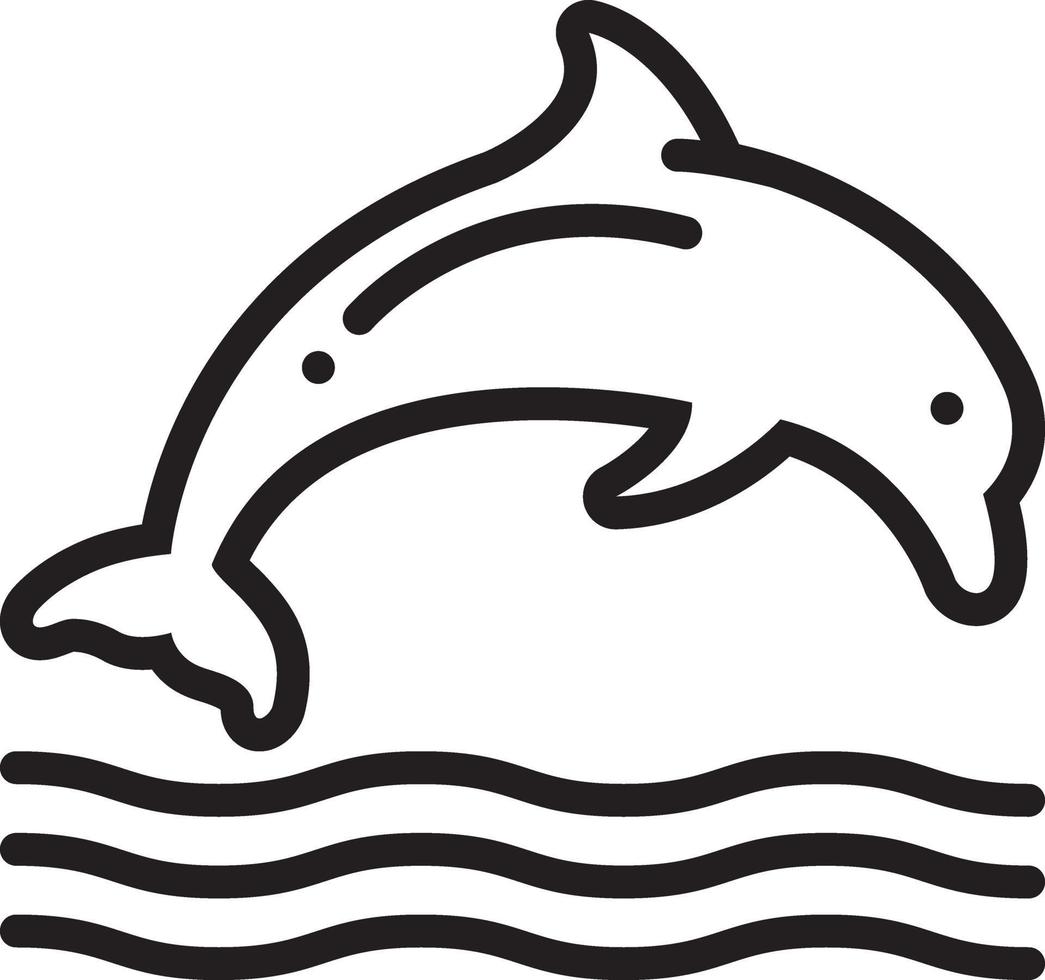 Liniensymbol für Delphin vektor