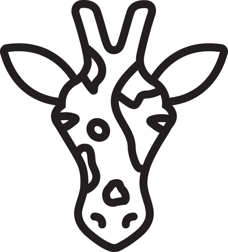 linje ikon för giraff vektor