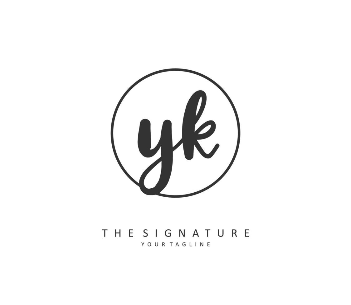 y k yk Initiale Brief Handschrift und Unterschrift Logo. ein Konzept Handschrift Initiale Logo mit Vorlage Element. vektor