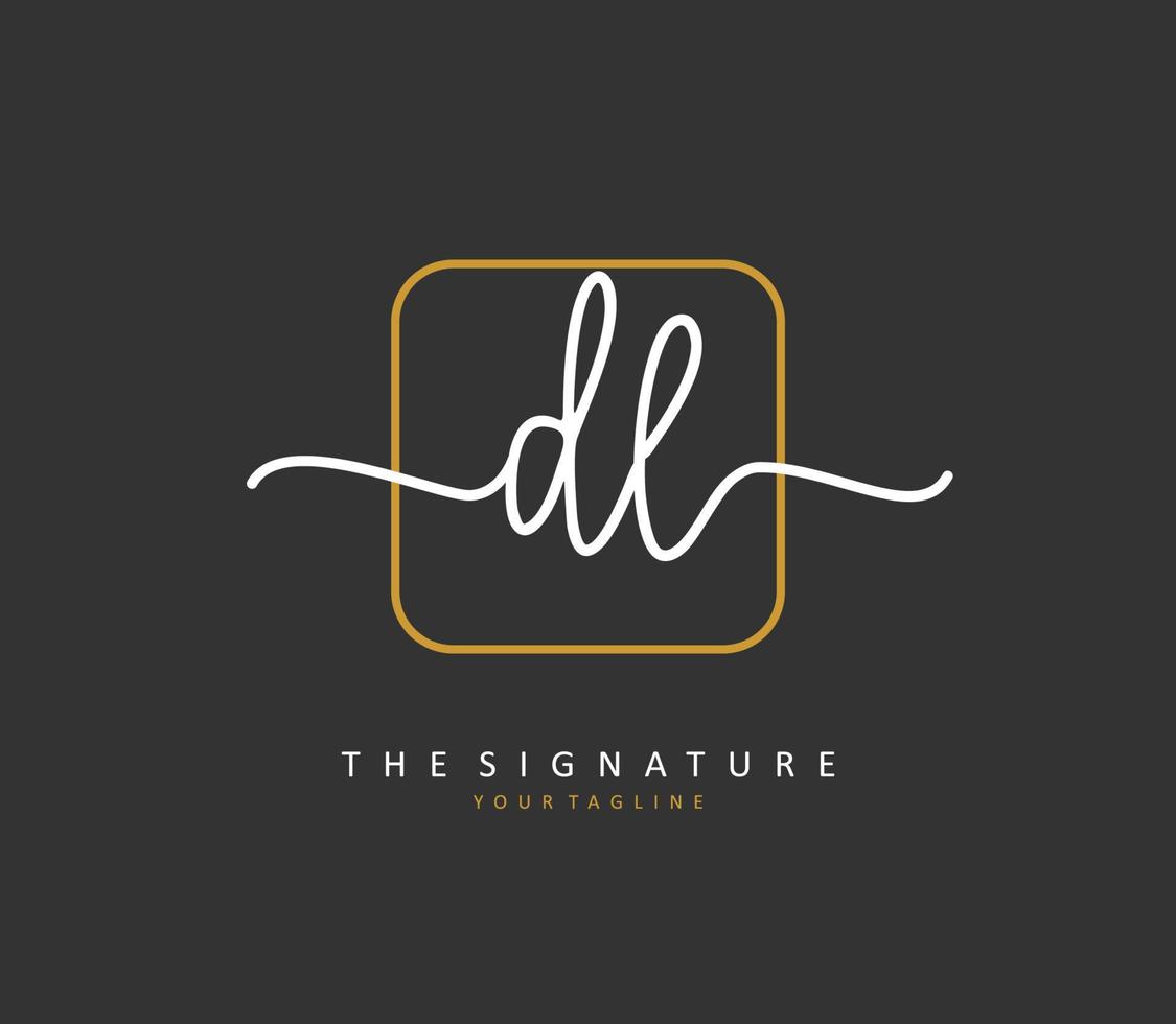 dl Initiale Brief Handschrift und Unterschrift Logo. ein Konzept Handschrift Initiale Logo mit Vorlage Element. vektor