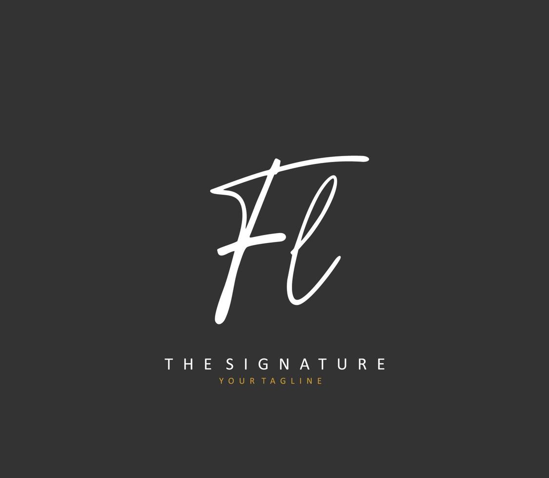 fl Initiale Brief Handschrift und Unterschrift Logo. ein Konzept Handschrift Initiale Logo mit Vorlage Element. vektor