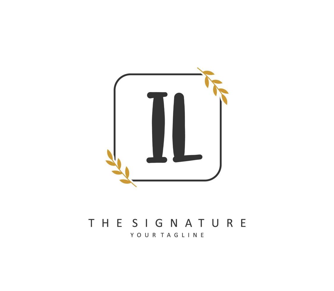 il första brev handstil och signatur logotyp. en begrepp handstil första logotyp med mall element. vektor