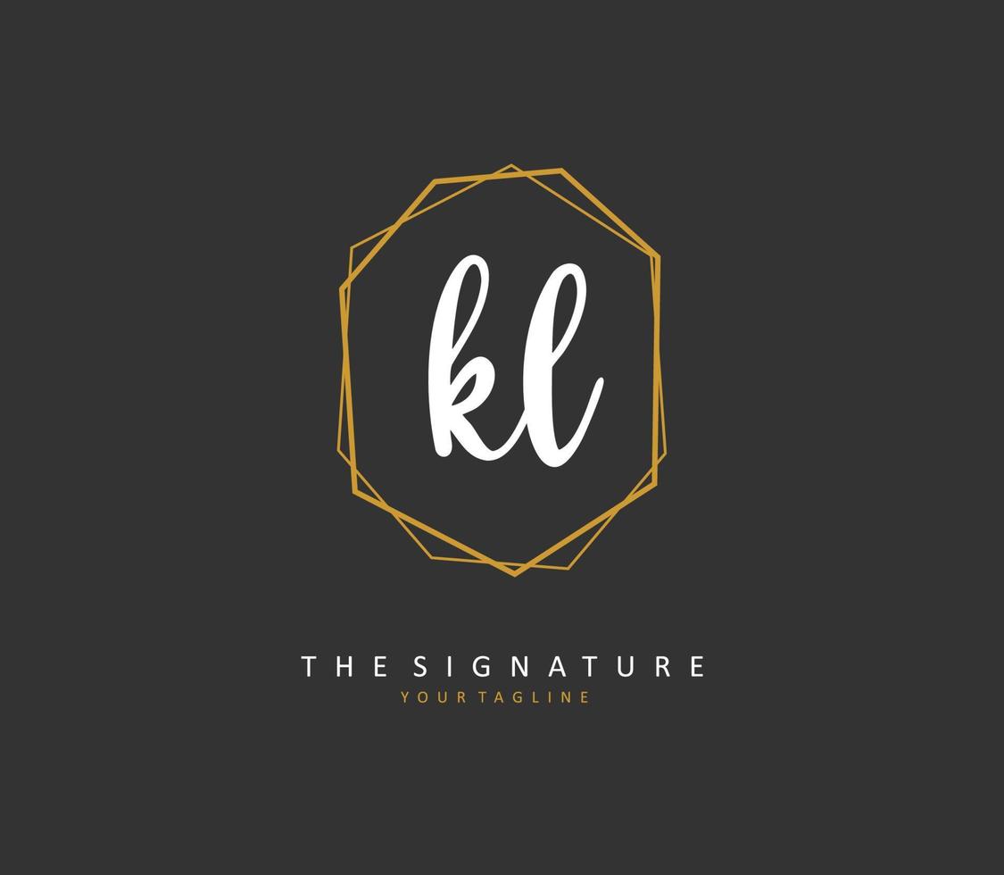 kl Initiale Brief Handschrift und Unterschrift Logo. ein Konzept Handschrift Initiale Logo mit Vorlage Element. vektor