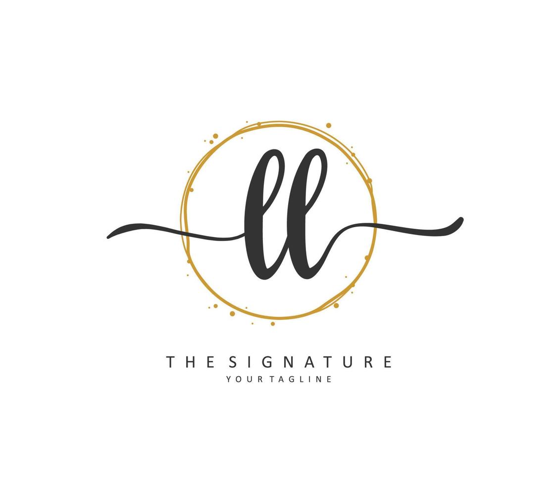 ll Initiale Brief Handschrift und Unterschrift Logo. ein Konzept Handschrift Initiale Logo mit Vorlage Element. vektor