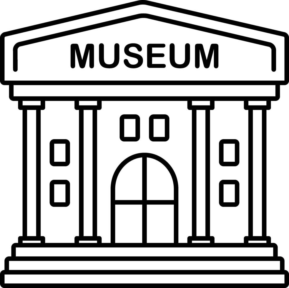 Liniensymbol für Museum vektor
