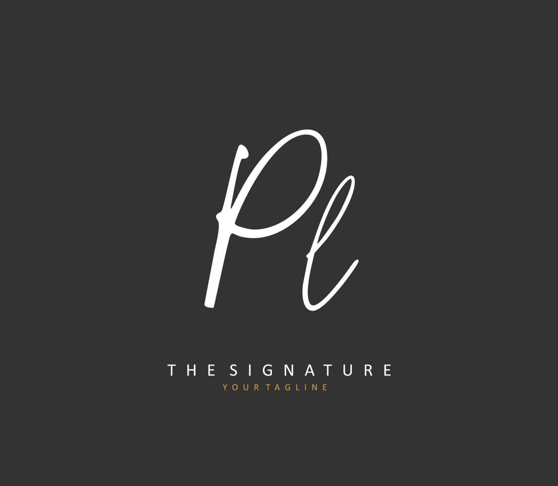 pl Initiale Brief Handschrift und Unterschrift Logo. ein Konzept Handschrift Initiale Logo mit Vorlage Element. vektor