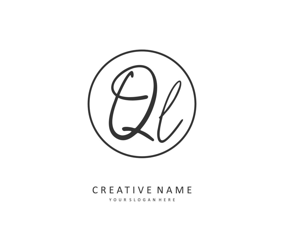 ql Initiale Brief Handschrift und Unterschrift Logo. ein Konzept Handschrift Initiale Logo mit Vorlage Element. vektor